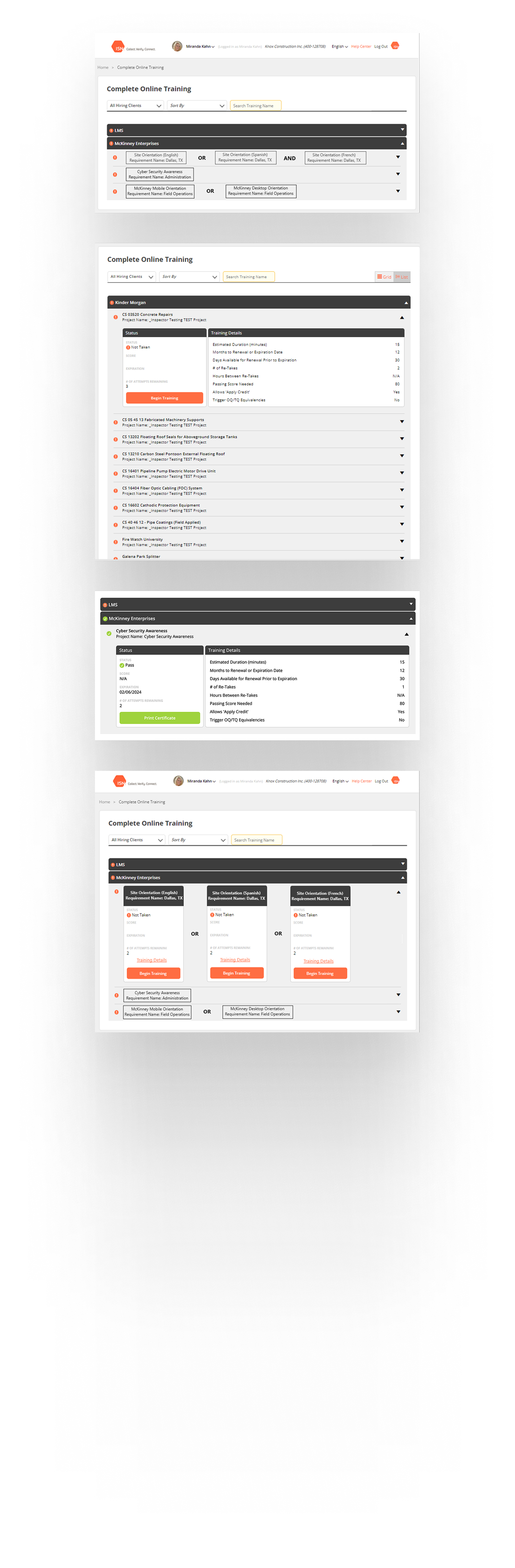 Current ISN pages — Legacy system reference